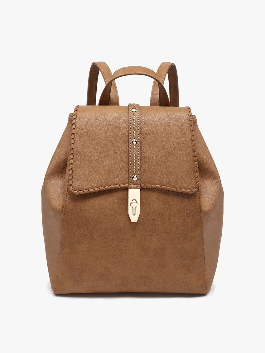 Olive Studded Whipstitch Backpack