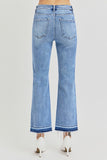 High Rise Distressed Shadow Hem Straight Jeans