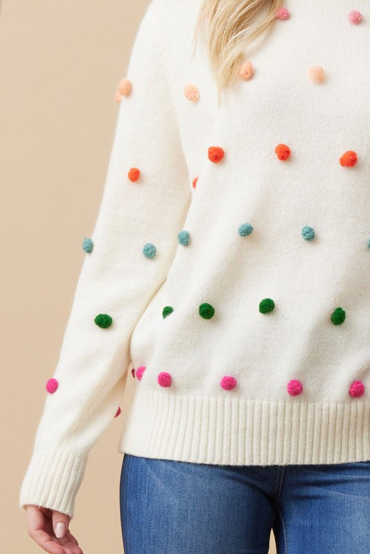 Pom Pom Knit Sweater