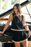 Ric Rac Trim Detailed Top and Short Set