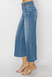 High Rise Front Seam Crop Wide Leg