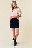 High Waist Faux Flap Mini Skirt