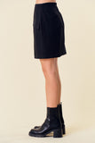 High Waist Faux Flap Mini Skirt
