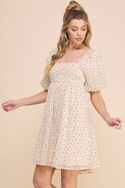 Printed Soft Organza Babydoll Dress