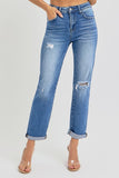 High Rise Crop GF Roll up Jeans