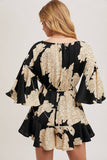 Floral Print Bell Sleeve Romper