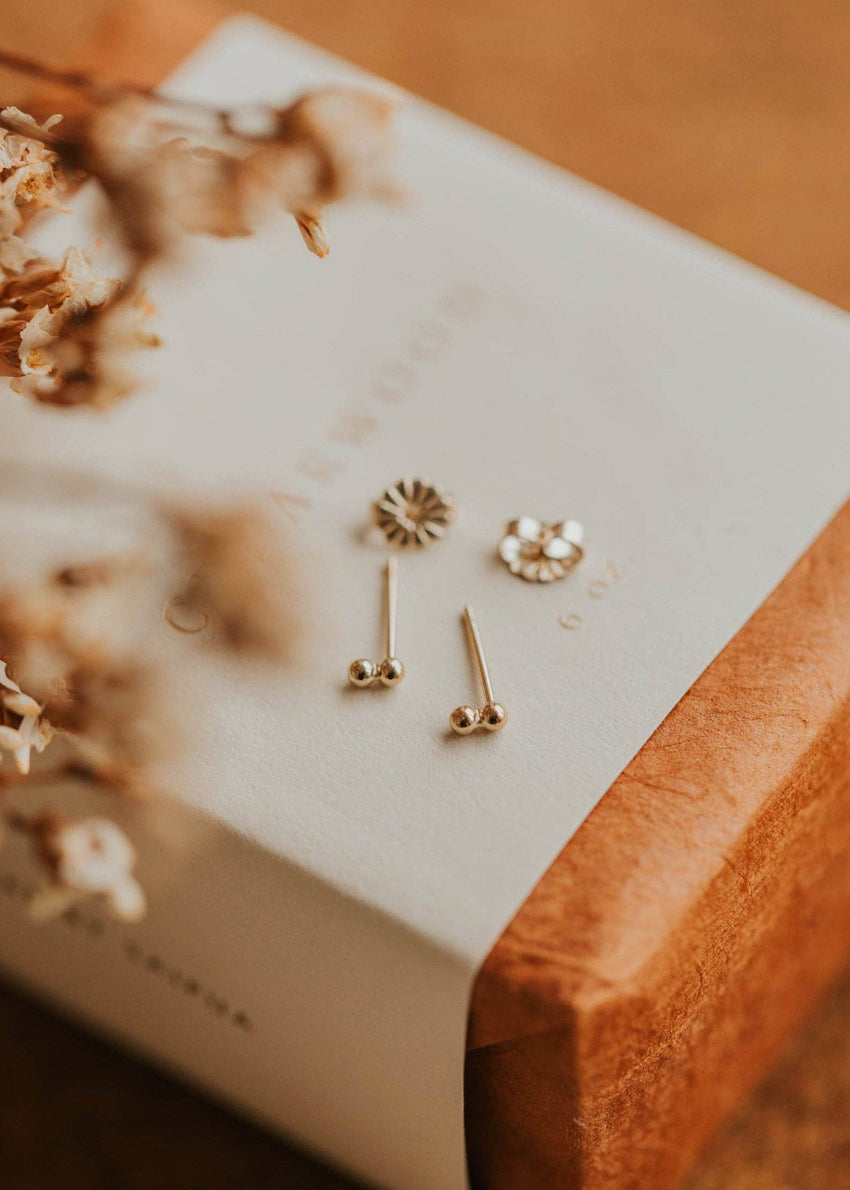 HA2 Double Dot Studs | 14kt Gold Fill + Sterling Silver