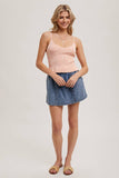 Denim Drawstring Skorts