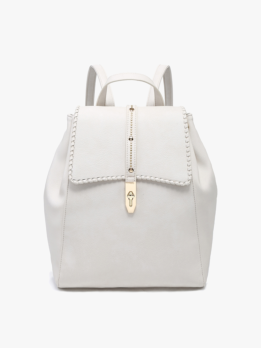 Olive Studded Whipstitch Backpack