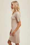 Short Sleeve Mini Sweater Dress