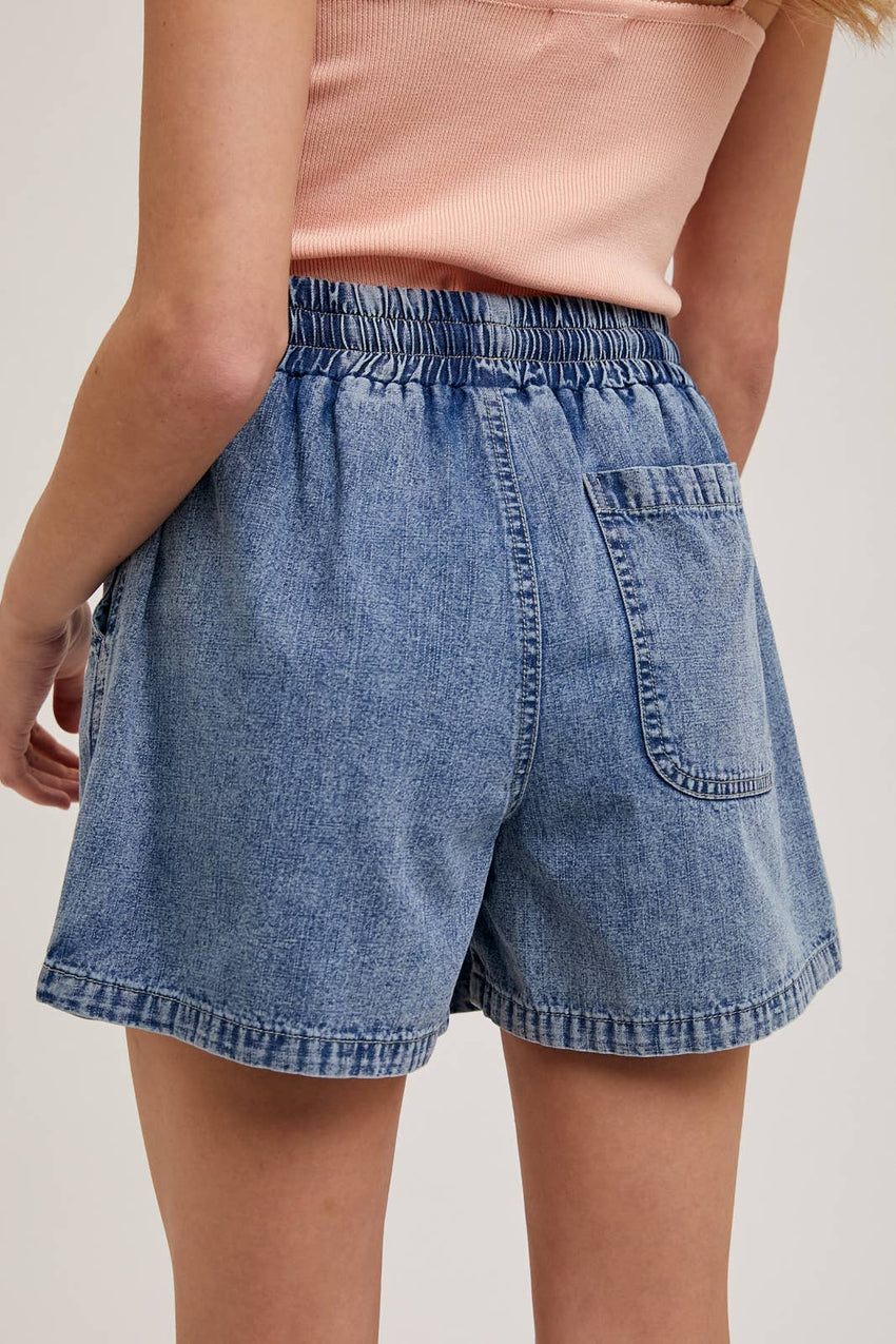 Denim Drawstring Skorts