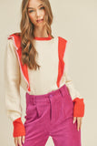 Ruffle Front Knit Pullover