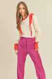 Ruffle Front Knit Pullover